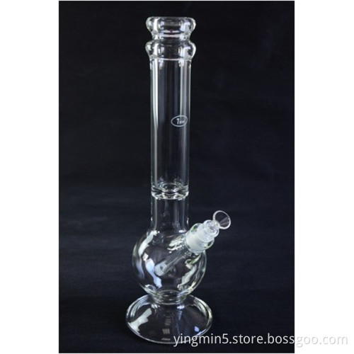 Glass Pipe, Oil Rig Glass Pipe, Glass Smoking Pipe with Ice Pinch 16 Inches High (GB-011)